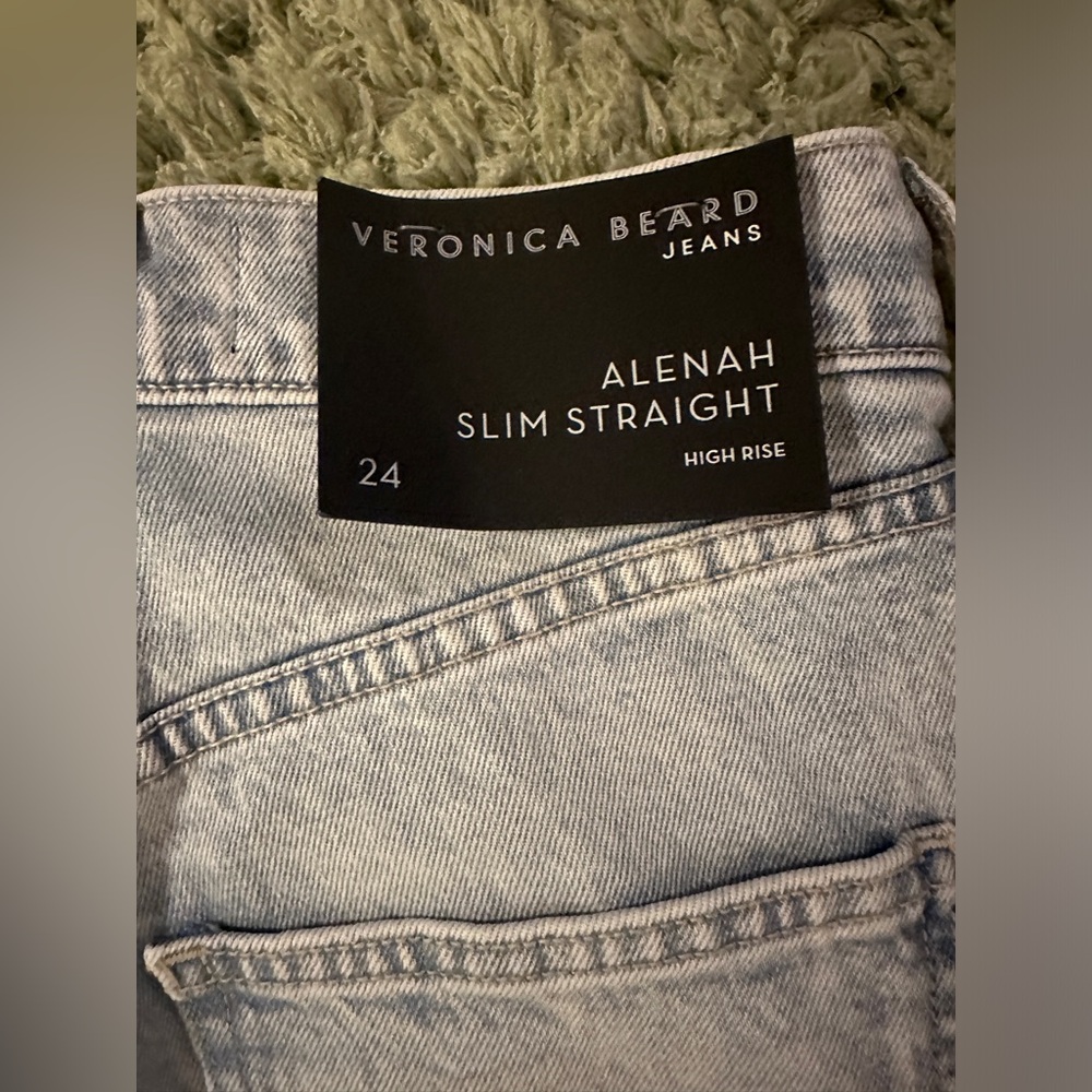 NWT Veronica Beard Alenah High Waist Slim Straight Leg Jeans 24 - Picture 5 of 9
